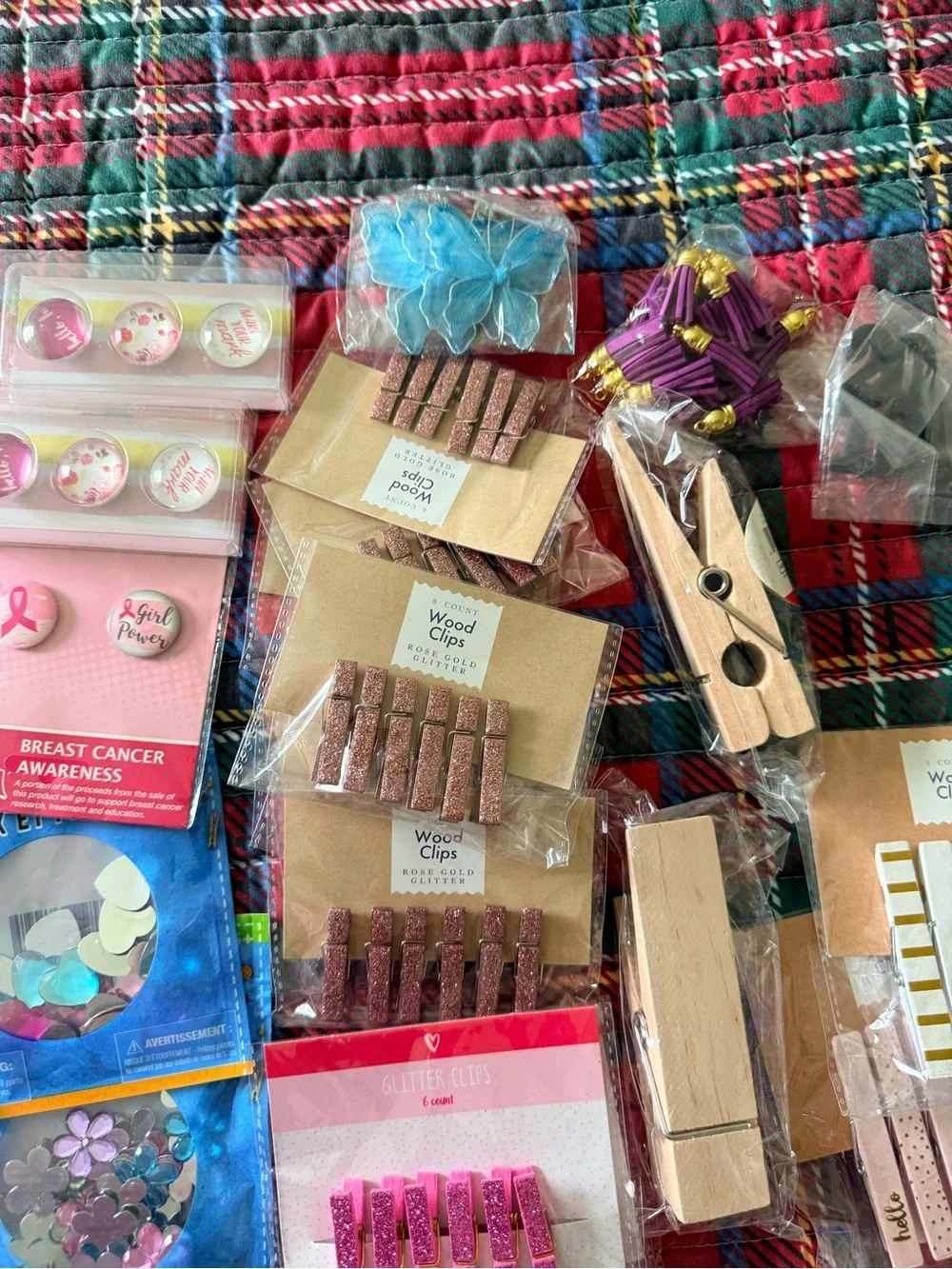 ✨Craft bundle. Assorted Decorative Wooden Clothespins – Pink & White